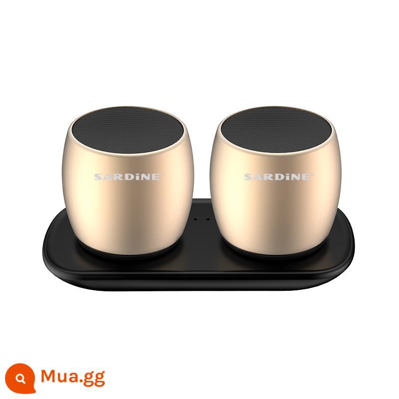 SARDINE stereo không dây Bluetooth loa nhỏ loa siêu trầm mini âm thanh vòm 3d nhỏ âm thanh chất lượng cao - F1 Jazz Gold★ Âm thanh nổi hộp đôi