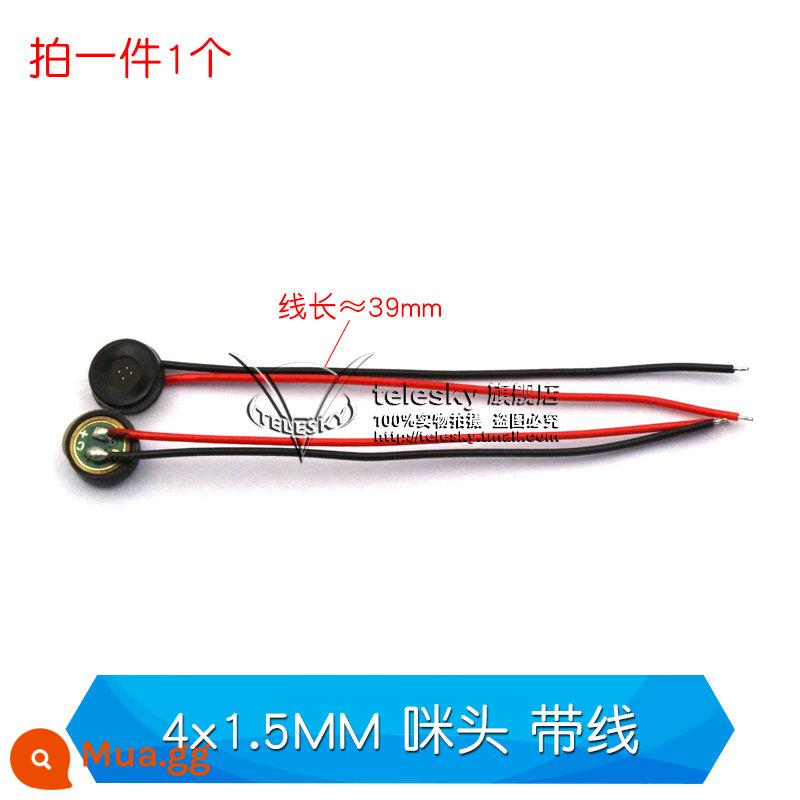 Micrô 6*5mm 7*9 6*2.2 micrô điện dung Micrô bán tải 52DB không có micrô - Micro 4x1.5MM kèm cáp (1 chiếc)