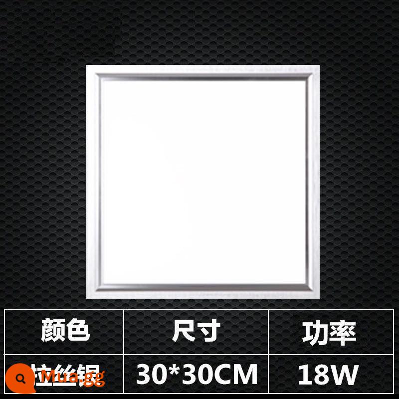 Tích hợp đèn LED âm trần nhà bếp bột phòng ánh sáng bằng nhôm hình tam giác nhúng 30x30x60x300x600 đèn phẳng - Bạc chải 300*300 18W