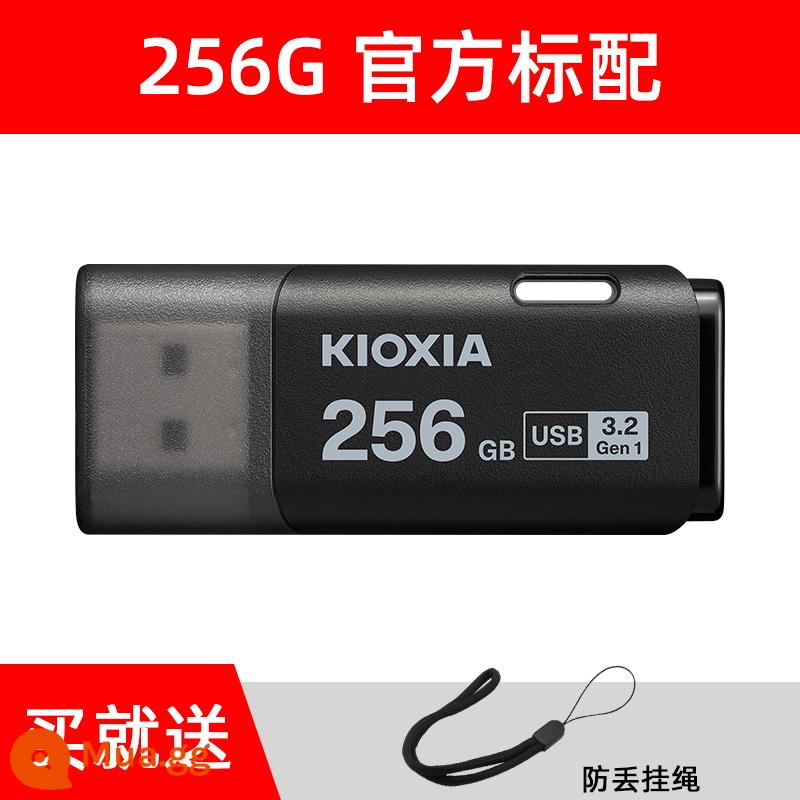 Kioxia Ổ Đĩa Flash 256G Tốc Độ Cao USB3.2 Máy Tính Dung Lượng Lớn Xe Sinh Viên Đèn LED Cổng USB Chính Hãng Chính Thức Flagship Store - Tiêu chuẩn đen 256G