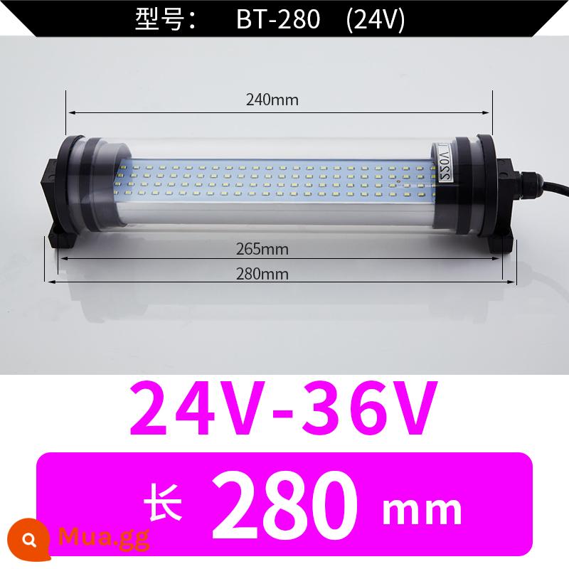 Đèn Led Máy Công Cụ Đèn Làm Việc Máy Tiện CNC Đèn Tiết Kiệm Năng Lượng Dạng Ống Đèn Huỳnh Quang 24 Đèn Chiếu Sáng Chống Dầu Chống Thấm Nước 220V - 280mm24V