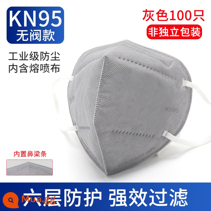 kn95 mặt nạ bảo vệ van thở 3d ba chiều chống sương mù bụi công nghiệp nghiền than hoạt tính lạnh và ấm - 6 lớp không có van [không đóng gói riêng lẻ] 100 chiếc màu xám-20 chiếc/gói