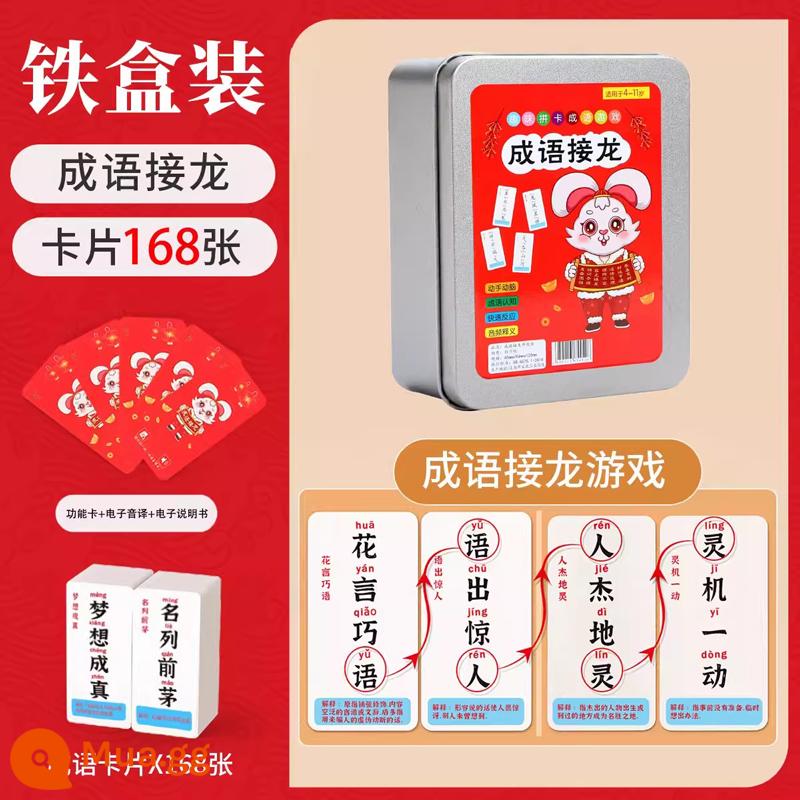 Trẻ Em Thành Ngữ Solitaire Poker Thẻ Học Sinh Tiểu Học Kiến Thức Năng Lượng Thẻ Biết Chữ Từ Thẻ Vui Nhộn Đồ Chơi Giáo Dục - Dày [Idiom Solitaire 168 Ảnh] Hộp Sắt