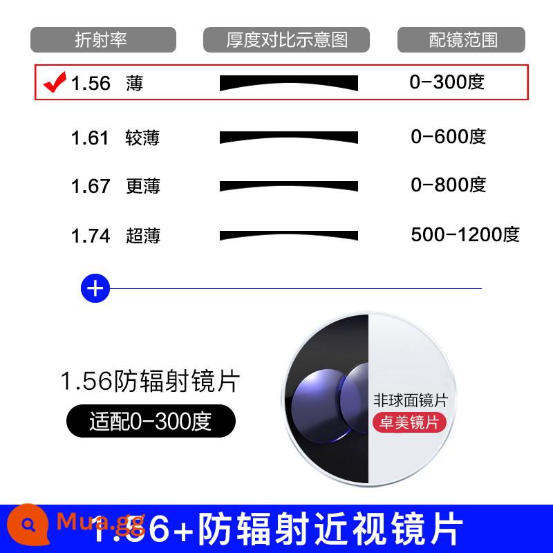 Kính râm mút từ tính của đàn ông bộ đôi tia đôi gương phân cực lái kính râm đêm Tầm nhìn phản chiếu lái xe trên cận thị. - [Ống kính Zhuomei] Khung hình + Bề mặt hình cầu 1.56 HD (Để lại lời nhắn về mức độ)