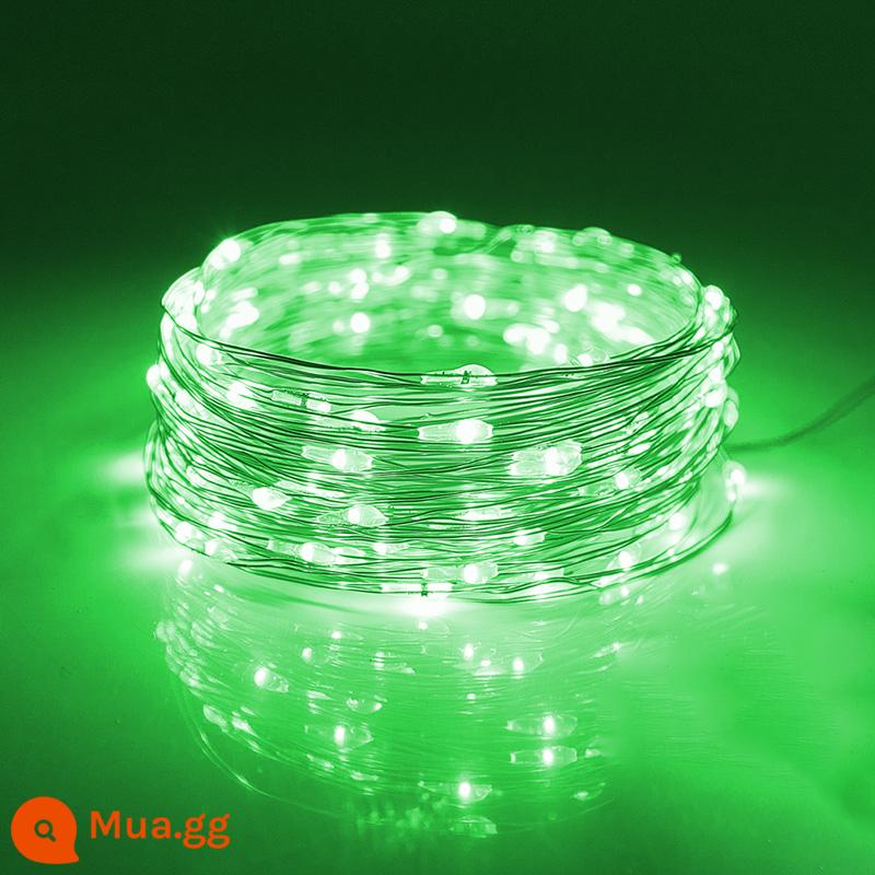 Đèn LED nhỏ ánh sáng nút pin dây đồng dây nhỏ chống thấm nước đèn nhiều màu sắc đèn nhấp nháy đèn ngôi sao hộp quà không khí trang trí Lễ hội đèn lồng - màu xanh lá