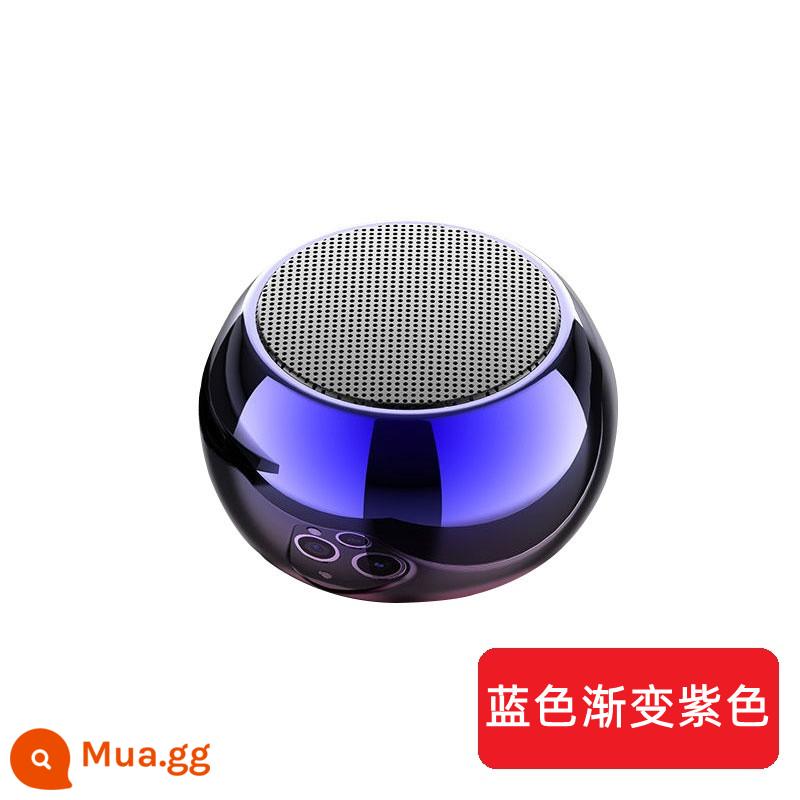 Bluetooth không dây mini thép pháo loa siêu trầm quá khổ âm lượng lớn loa nhỏ di động bằng kim loại nhỏ - Mạ điện hàng đầu [màu xanh đậm gradient màu tím] loa siêu trầm kép - âm lượng lớn không gây tiếng ồn