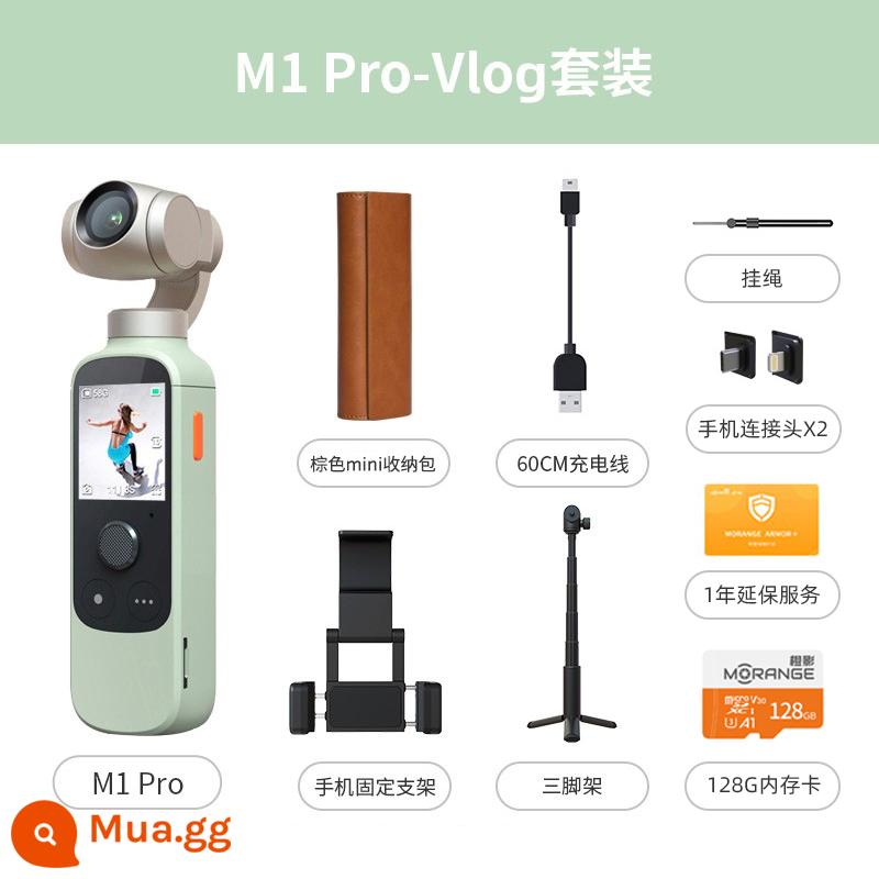 Camera PTZ bóng cam vlog camera thông minh ổn định chống rung cầm tay camera thú cưng du lịch quay video HD - M1pro Qinyu Green-Bộ vlogger chuyên nghiệp