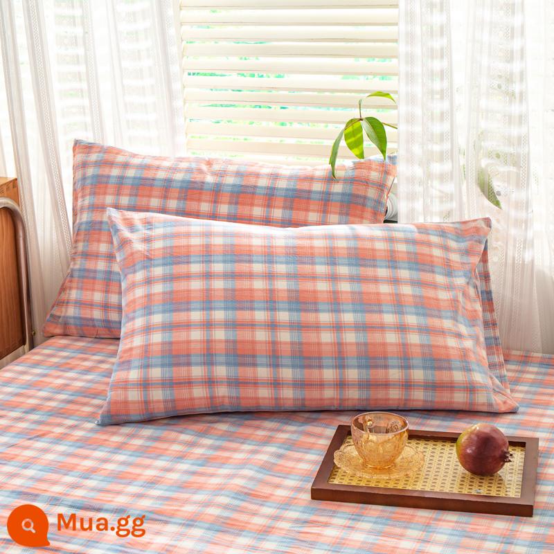 Vỏ gối cotton nguyên chất, cặp vỏ gối 48×74, vỏ gối đơn cotton nguyên chất, chăn ga gối đệm nam 40*60 - bầu trời đầy sao màu cam