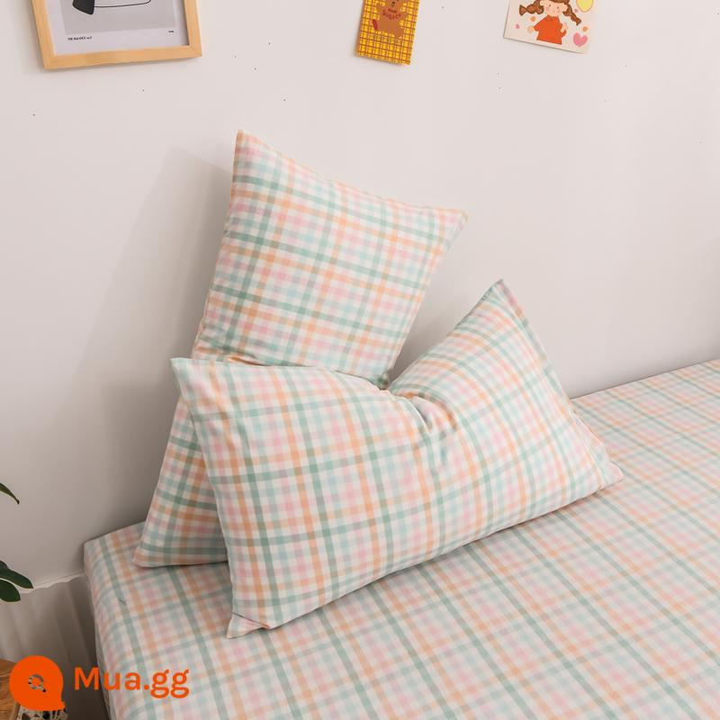 Vỏ gối cotton nguyên chất, cặp vỏ gối 48×74, vỏ gối đơn cotton nguyên chất, chăn ga gối đệm nam 40*60 - khay kem