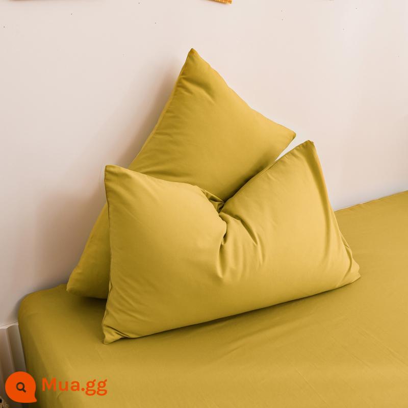 Vỏ gối cotton nguyên chất, cặp vỏ gối 48×74, vỏ gối đơn cotton nguyên chất, chăn ga gối đệm nam 40*60 - gừng