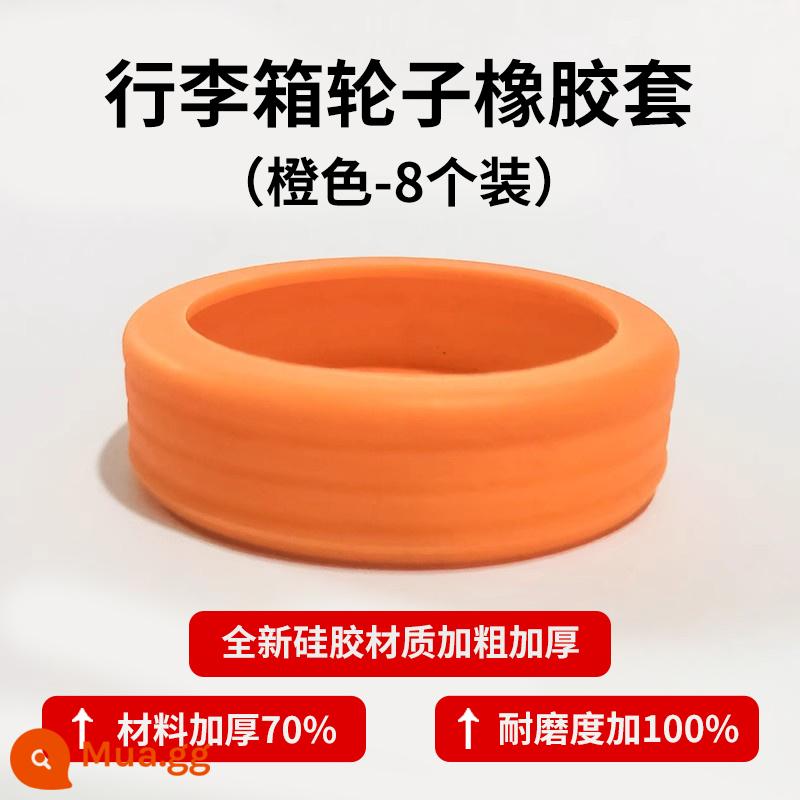 Vali Bánh Xe Cao Su Im Lặng Bánh Xe Vali Xe Đẩy Ốp Lưng Bảo Vệ Thay Thế Đa Năng Bánh Xe Silicone Phụ Kiện - Chất lượng hàng đầu: [Cam 8 gói/Bền] Kéo dài trong mười năm