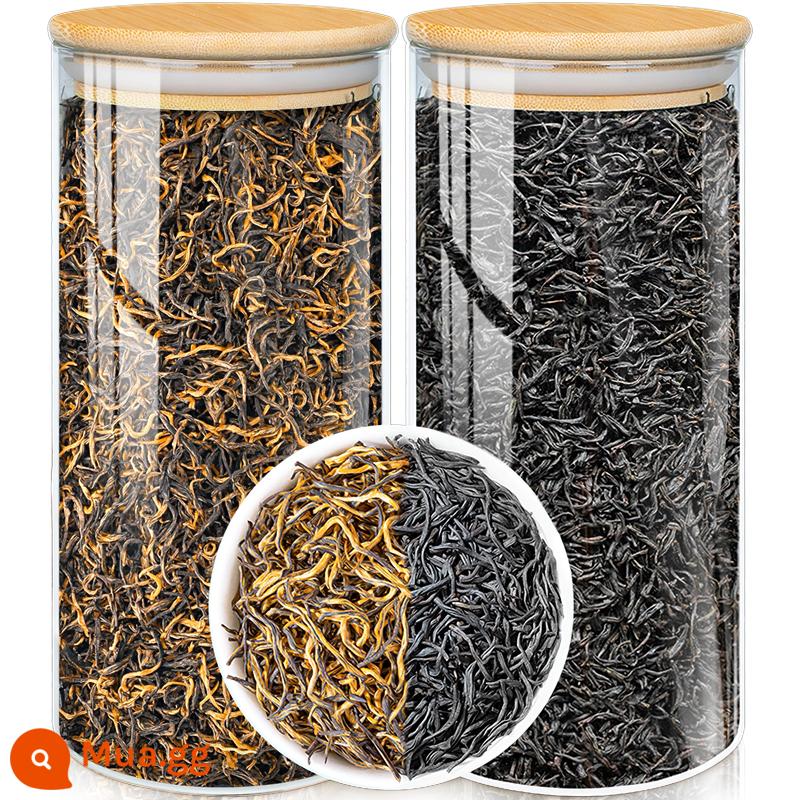 Hai trà đỏ lớn Trà đen Jinjunmei hương vị mạnh đặc biệt Trà Lapsang Souchong 2022 trà mới trà bổ dưỡng dạ dày tổng cộng 500g - 2 lon Jinjunmei 250g + Trà đen Souchong 250g