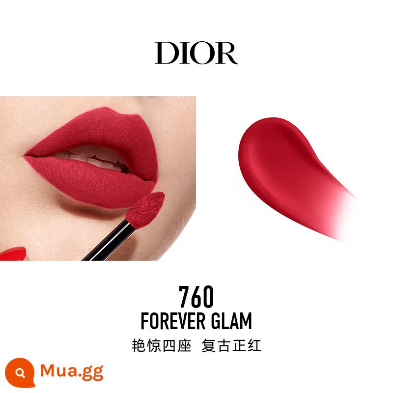 [Quà tặng năm mới] Dior Dior Lieyan Blue Star Lock Color Lip Glaze 999 626 720 Makeup Lipstick - [Lip Glaze] 760 màu đỏ retro tuyệt đẹp