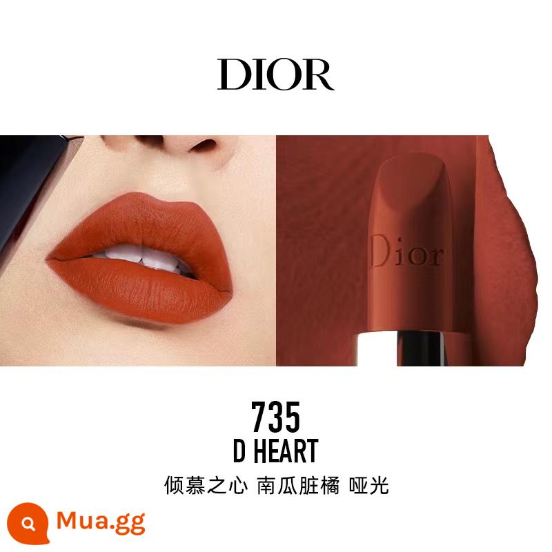 [Chữ độ nét cao] Son môi vàng xanh Dior Dior Lieyan màu mới #735#999#720 nhung - 735 Trái Tim Ngưỡng Mộ Bí Ngô Dirty Orange Matte