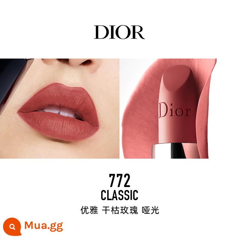 [Chữ độ nét cao] Son môi vàng xanh Dior Dior Lieyan màu mới #735#999#720 nhung - [Phong cách tương tự Reba] 772 hoa hồng khô thanh lịch