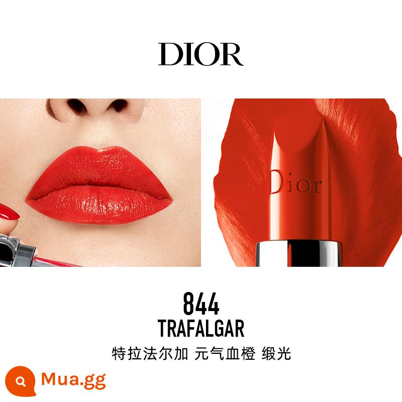 [Chữ độ nét cao] Son môi vàng xanh Dior Dior Lieyan màu mới #735#999#720 nhung - 844 Trafalgar Vitality Blood Orange Satin