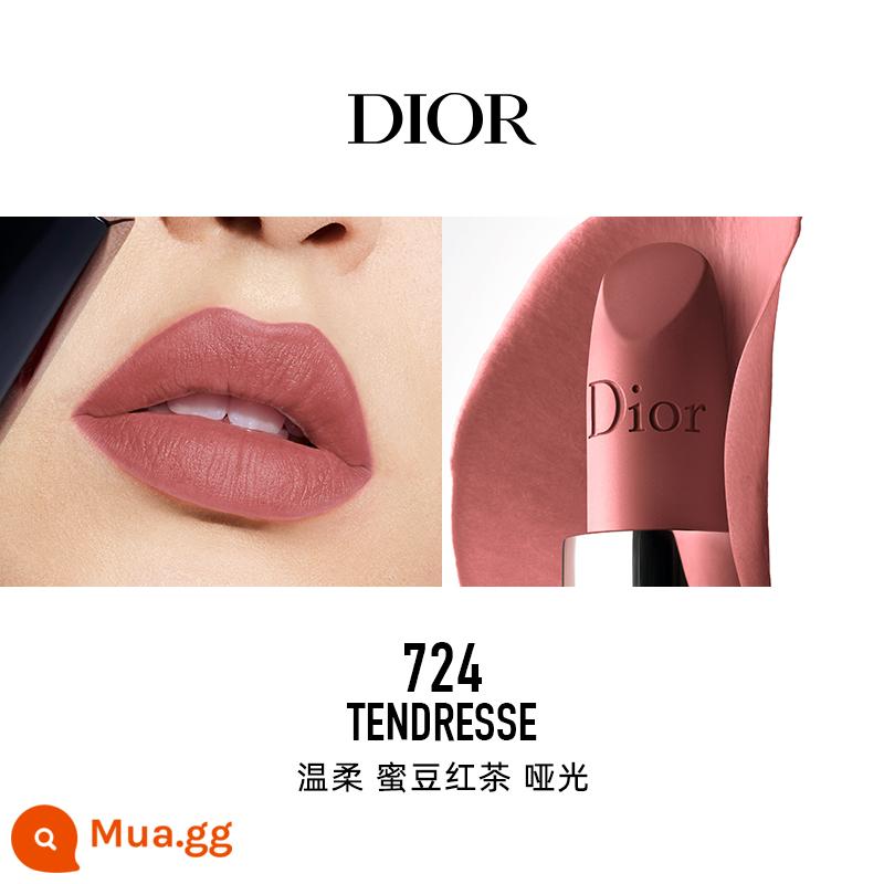 [Chữ độ nét cao] Son môi vàng xanh Dior Dior Lieyan màu mới #735#999#720 nhung - 724 Gentle Honey Bean Black Tea Matte