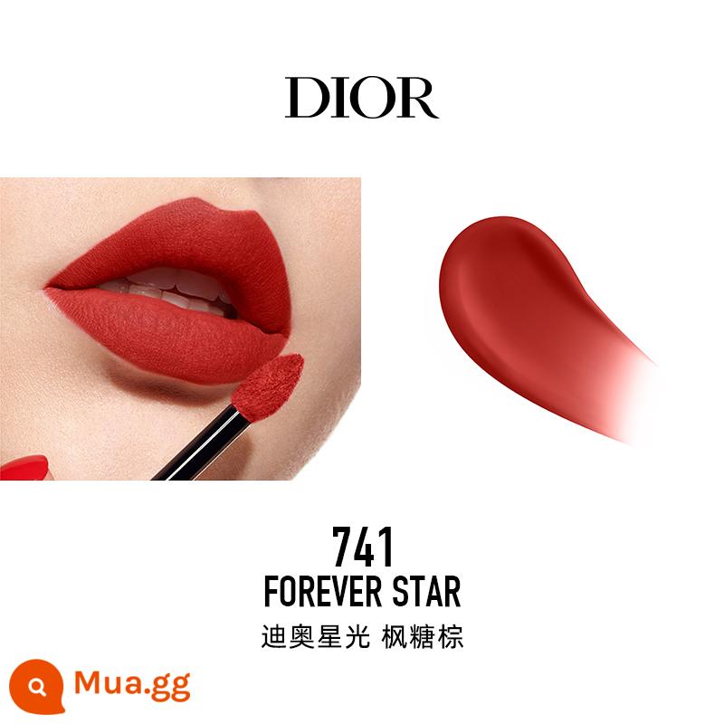 [Quà tặng năm mới] Dior Dior Lieyan Blue Star Lock Color Lip Glaze 999 626 720 Makeup Lipstick - [Lip Glaze] 741 Dior Starlight Maple Sugar Brown