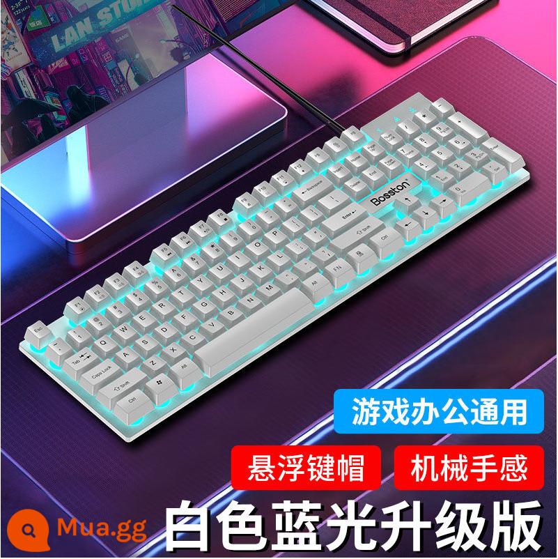 Cảm giác cơ học nhóm chuột có dây máy tính để bàn có dây game game đặc biệt USB bên ngoài USB - Đèn nền màu xanh băng trắng đầy màu sắc [bàn phím đơn]