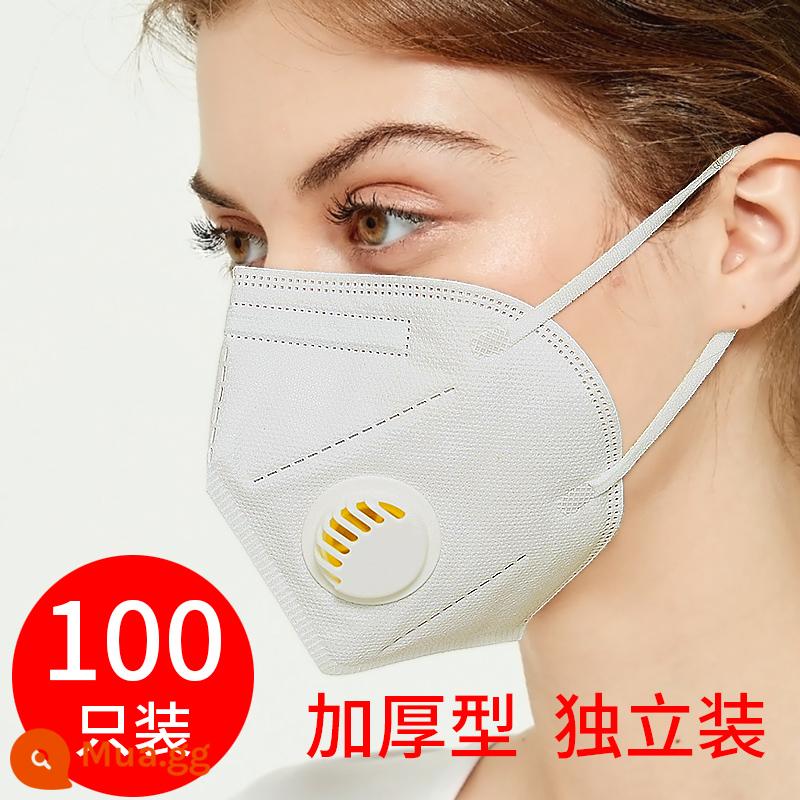 KN95 Mặt nạ van hô hấp 3D 3D Haze dùng một lần dùng một lần để đánh bóng và bảo vệ công nghiệp thoáng khí Hàn thuốc chống bụi mùa hè 95 - 5 lớp bảo vệ ★đóng gói độc lập ★có van (100 cái màu trắng)