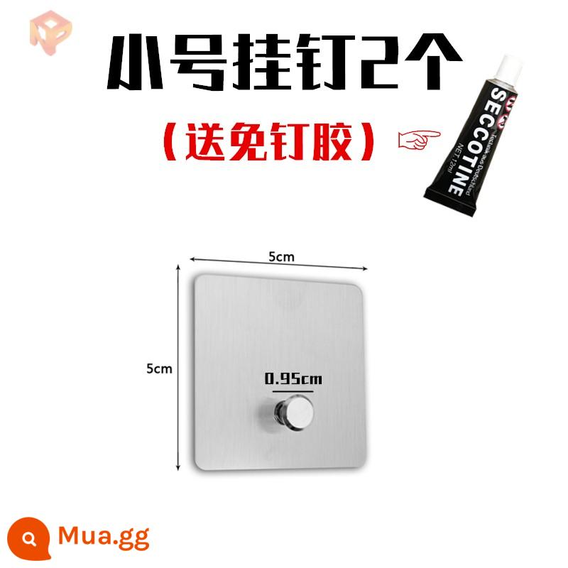 Không có dấu vết móng tay đồng hồ treo tranh dính chắc móng tay tường trang trí móng tay miễn phí đấm ảnh cưới khung ảnh vô hình móc - Đầu đinh treo nhỏ 9.5mm (2 cái) có keo đi kèm