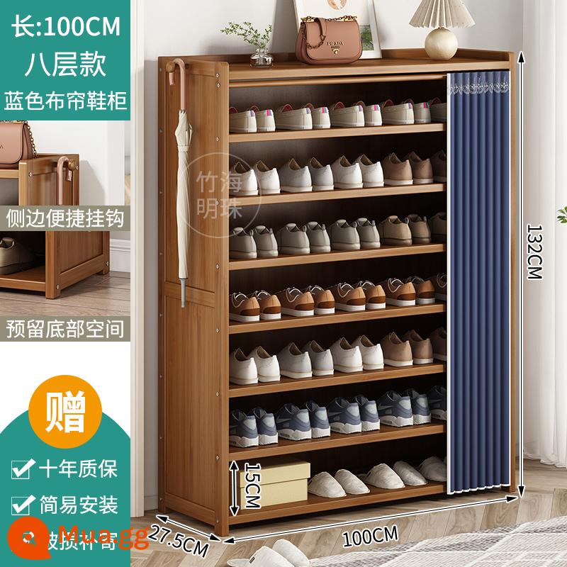 Tủ giày cửa nhà hiện vật lưu trữ đơn giản tiết kiệm không gian vách ngăn nhiều lớp gỗ nguyên khối 2022 cửa mới giá để giày - Rèm chống bụi Azure - 8 lớp 100cm [Bảo hành 10 năm, bồi thường hư hỏng toàn bộ]