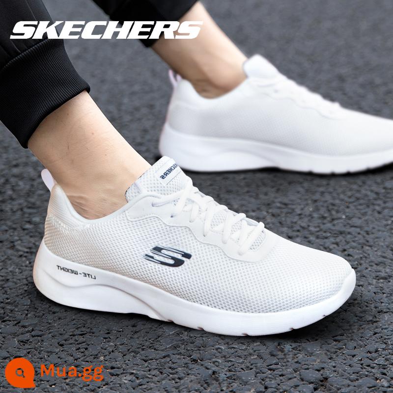 Skechers SKECHERS nam sneakers giày trắng chính thức soái hạm Store xác thực lưới trắng giày chạy bộ nam - Trắng58362