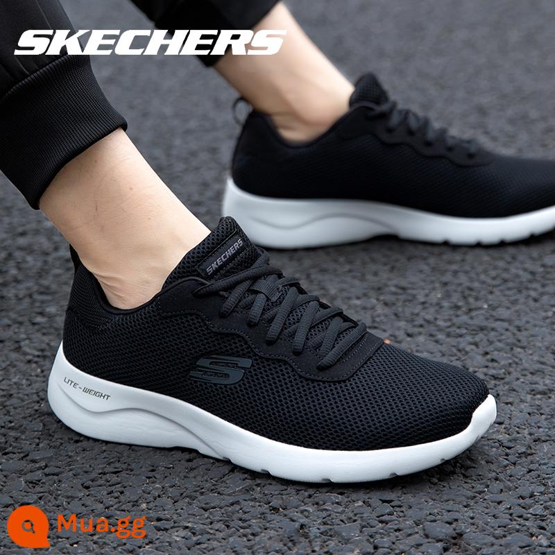 Skechers SKECHERS nam sneakers giày trắng chính thức soái hạm Store xác thực lưới trắng giày chạy bộ nam - Đen 58362