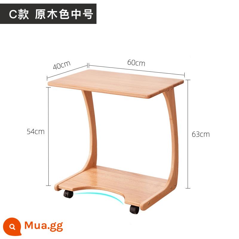 Gỗ Sofa Bên Bàn Tủ Di Động Bàn Có Bánh Xe Mini Bàn Phòng Khách Căn Hộ Nhỏ Nhà Góc Vuông Bàn Cà Phê - Loại C màu gỗ kích thước trung bình