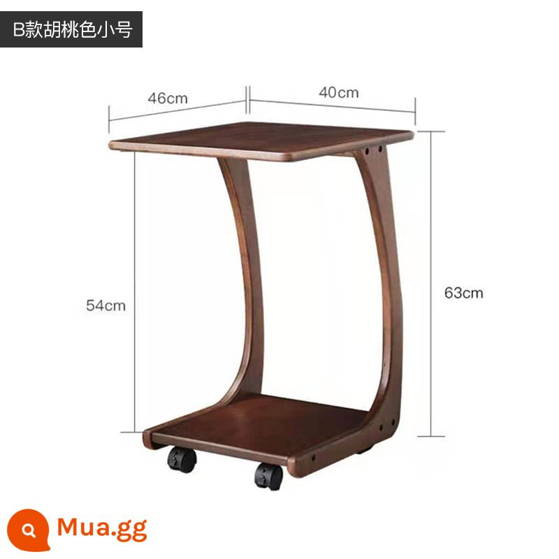 Gỗ Sofa Bên Bàn Tủ Di Động Bàn Có Bánh Xe Mini Bàn Phòng Khách Căn Hộ Nhỏ Nhà Góc Vuông Bàn Cà Phê - Model B màu óc chó size nhỏ