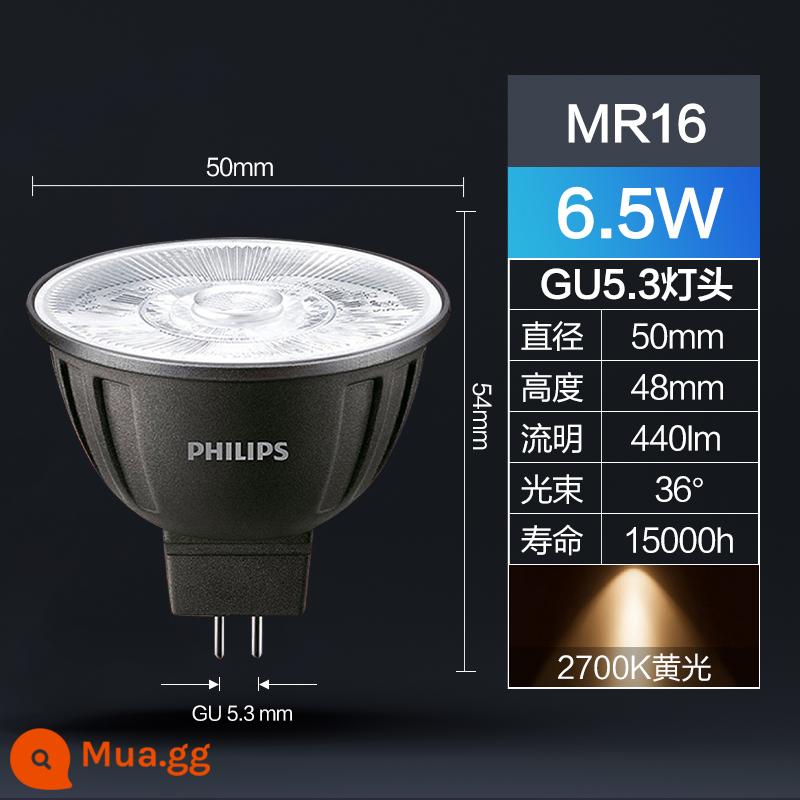 Philips MR16 cốc lớn đèn halogen cốc bóng đèn thạch anh đèn vàng 12V/20W/35W50W halogen tungsten đèn - LED丨1 miếng [MR16] 6,5W丨 Đèn vàng 2700K丨Đường kính 50MM[1 miếng]