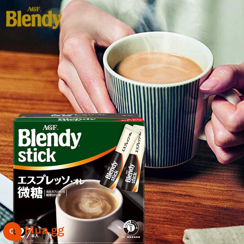 Nhật Bản nhập khẩu agf Blendy Brandi vi đường sữa latte sữa cà phê hòa tan hương thơm sữa ngọt thanh - Giá Đặc Biệt - Hơi Ngọt 30 Thanh