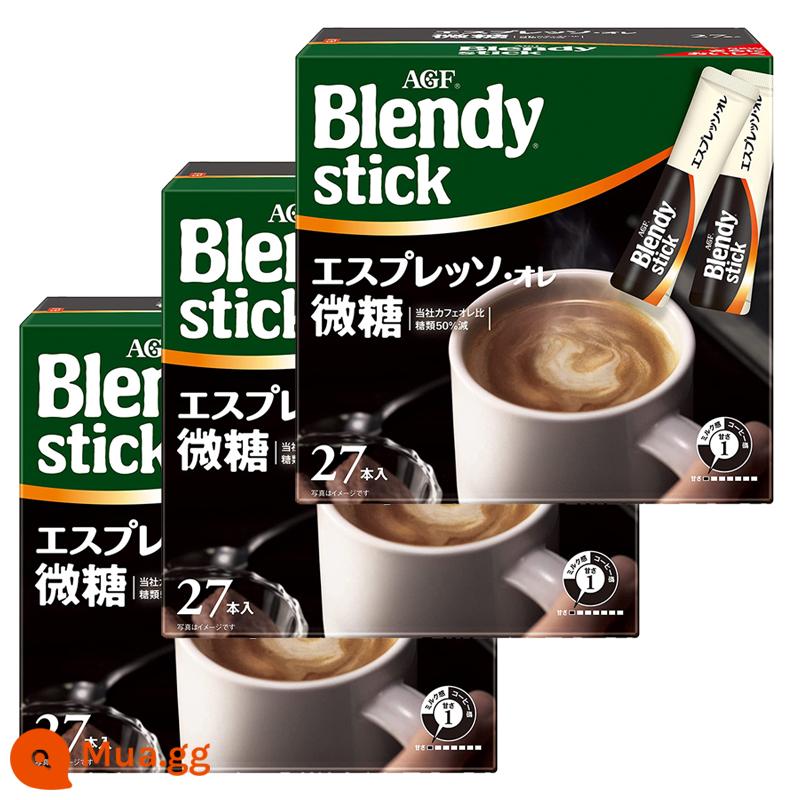 Nhật Bản nhập khẩu agf Blendy Brandi vi đường sữa latte sữa cà phê hòa tan hương thơm sữa ngọt thanh - Bán số lượng đặc biệt] Ngụy Thiên 30 miếng * 3 hộp