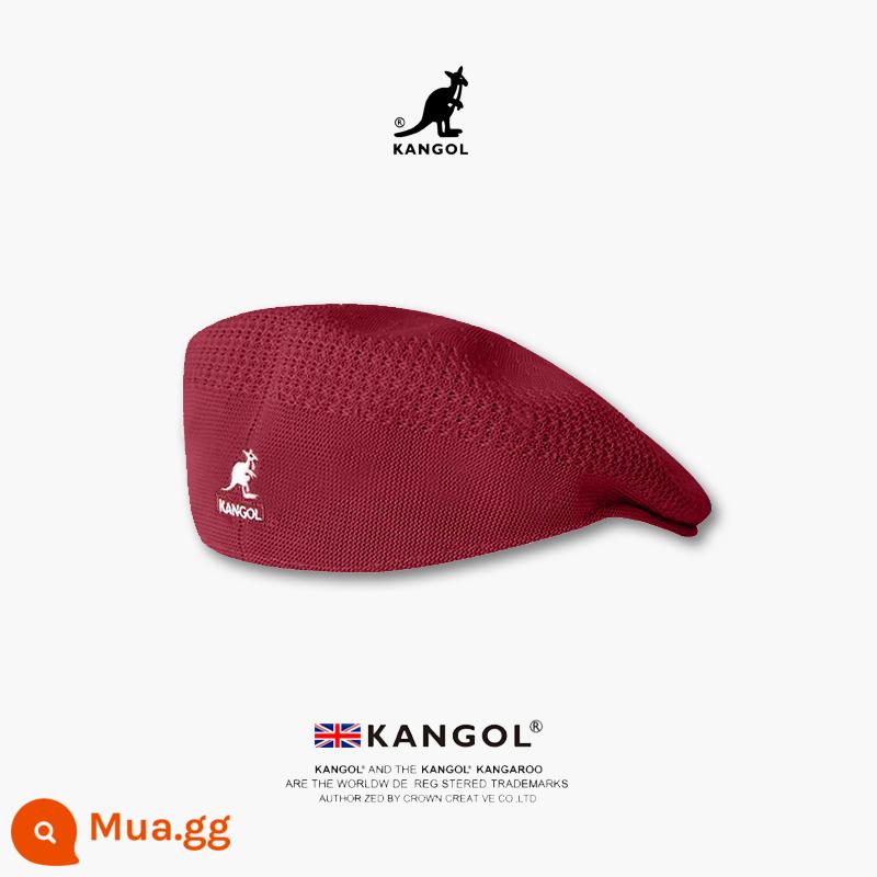 [Chính hãng chính thức] Mũ nồi kangaroo KANGOL Tropic 504 xu hướng thu đông nam nữ cùng kiểu mũ len - Tóc thẳng làm sẵn màu đỏ tía [lưới]