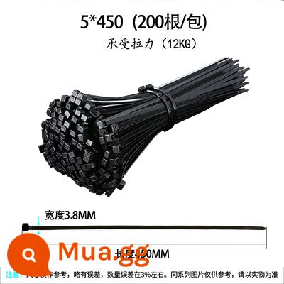 Nylon buộc dây cáp tự khóa 4*200 nhựa ràng buộc dây buộc dây kiềm chế dây với dây buộc dải màu đen - 5*450 rộng 3.8mm 200 dải màu đen