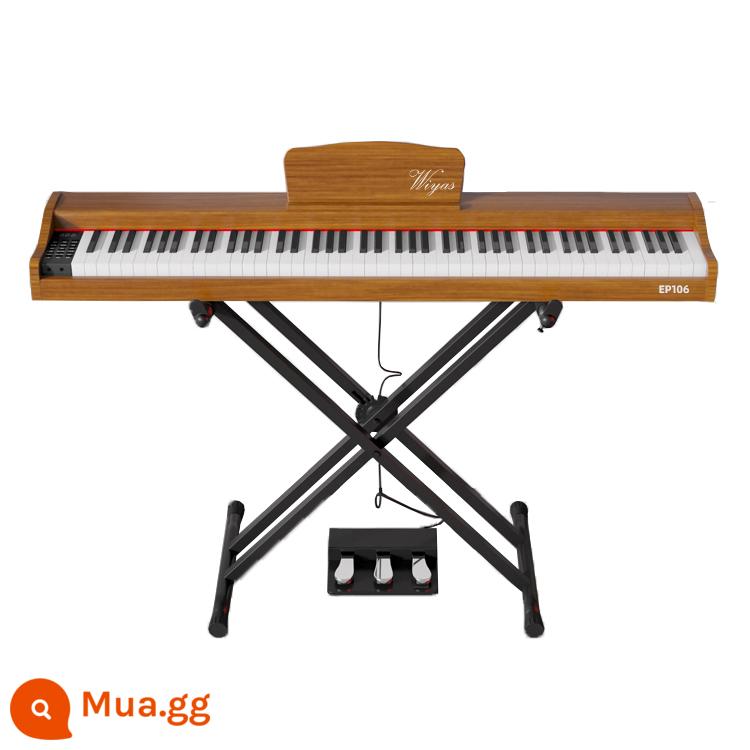 Đàn piano điện tử Wiyas EP106 88 phím búa nặng di động tại nhà cho người mới bắt đầu Đàn piano điện tử kỹ thuật số chuyên nghiệp - Phím trọng lực dành cho người mới bắt đầu - màu gỗ thô + chân đế x