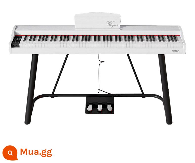 Đàn piano điện tử Wiyas EP106 88 phím búa nặng di động tại nhà cho người mới bắt đầu Đàn piano điện tử kỹ thuật số chuyên nghiệp - Phím trọng lực dành cho người mới bắt đầu - vân gỗ trắng + khung chữ U