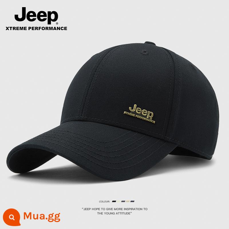 Mũ Jeep Nam Chu vi vòng đầu lớn Mũ bóng chày vành rộng cỡ lớn nam màu trơn phù hợp cho mùa thu và mùa đông Mũ lưỡi trai có đỉnh thông thường - Kiểu 2-đen