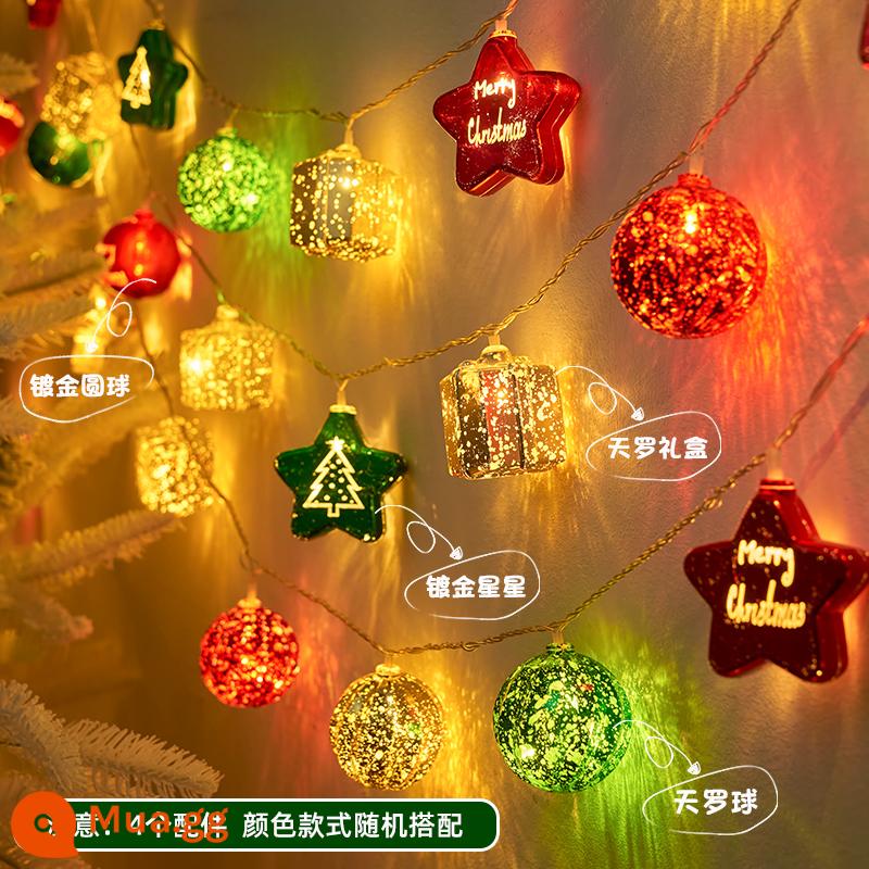 Hộp quà cây thông Noel cho người già, trang trí phòng, mặt dây chuyền cửa sổ, đèn LED, đèn ngôi sao, đèn khí quyển - Bộ hộp quà giáng sinh ngôi sao thiên thể