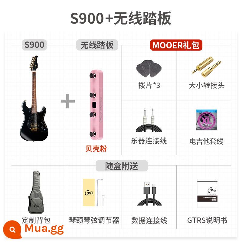 MOOER Magic Ear GTRS đàn guitar điện thông minh S900 có thể ghi Bluetooth tích hợp hiệu ứng toàn diện đàn guitar điện - Bàn đạp màu đen + hồng ngọc trai