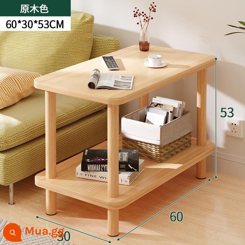 Sofa phòng khách tủ phụ đầu giường nhà bàn vuông mini căn hộ nhỏ bảng phụ cho thuê nhà bàn cà phê nhỏ đơn giản - [Hai lớp] Màu óc chó 60*30*53cm