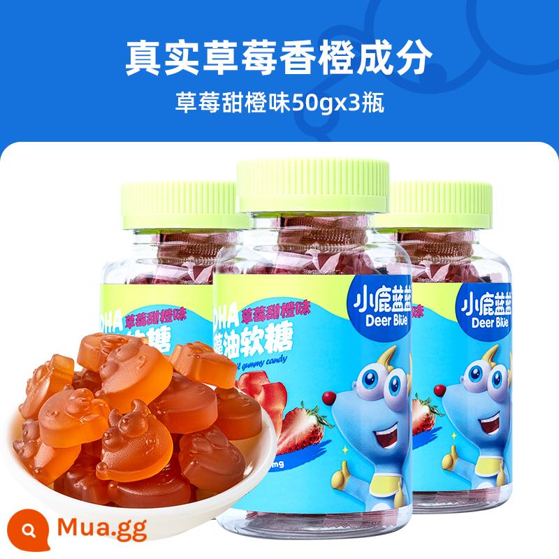 [Fawn Blue_Nutrition Gummies] Dầu tảo DHA Kẽm cao VC Lutein Ester Kẹo dẻo Vitamin dành cho trẻ em - [Các mặt hàng phổ biến gần đây丨Phải dự trữ! Kẹo dẻo dầu tảo DHA 60 viên] Vị cam ngọt dâu tây*3 chai