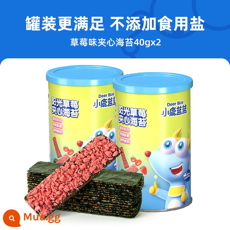 [Fawn Blue_ Sandwich Rong Biển Sắc Nét 2 Lon] Snack Ăn Liền Rong Biển Bào Thức Ăn Trẻ Em Công Thức - [Vị giòn nhiều lớp] Hương dâu x2