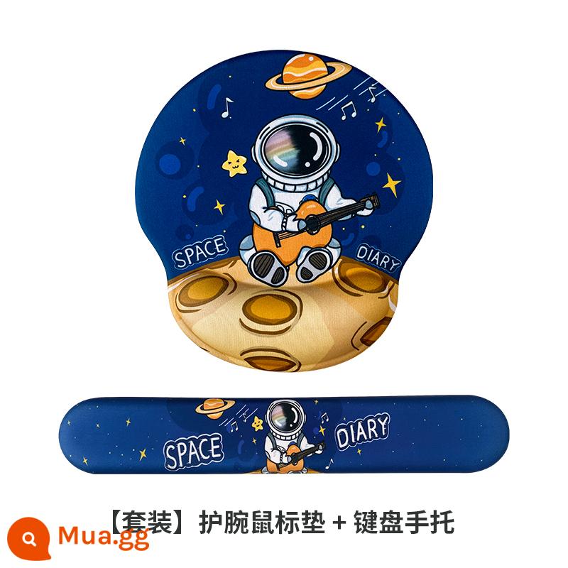 Không gian sáng tạo guitar tay trượt đệm chuột nối dây silicon bàn phím 3d 3d ba chiều anime con trai dày - Gói Space Guitarist (Bàn di chuột + Bàn phím)