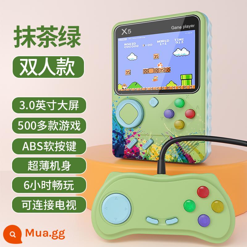 SUP máy chơi game cầm tay hai người chơi Tetris hoài cổ phong cách cổ điển retro cầm tay mini dành cho trẻ em đồ chơi thời thơ ấu có lợi cho máy chơi game cầm tay quà tặng người yêu lễ hội rung mới - SUP mới [Matcha Green 500 in 1] Kích thước gấp đôi [Bảo hành trọn đời]