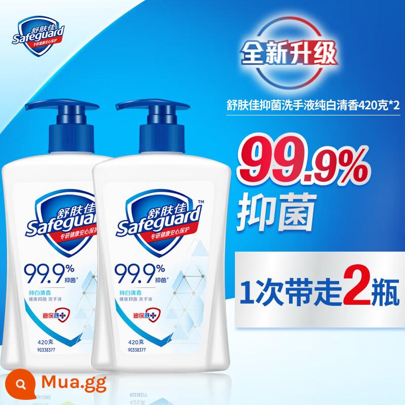 Nước rửa tay Shufujia 420ml*2 chai hương hoa anh đào chanh trắng tinh khiết kháng khuẩn nhẹ gói gia đình dễ rửa tay hàng chính hãng - Pure White 420ml+Pure White 420ml [Ưu đãi trong thời gian có hạn]