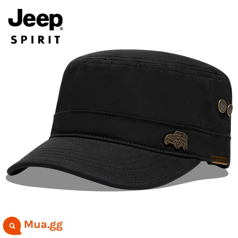 JEEP TINH THẦN Jeep Nón Nam Đầu Dẹt Plus Nhung Dày Mũ Cotton Người Trung Niên Và Người Cao Tuổi Đạt Đỉnh Nón mùa Thu Đông - Đen [Phong cách cổ điển bán chạy]