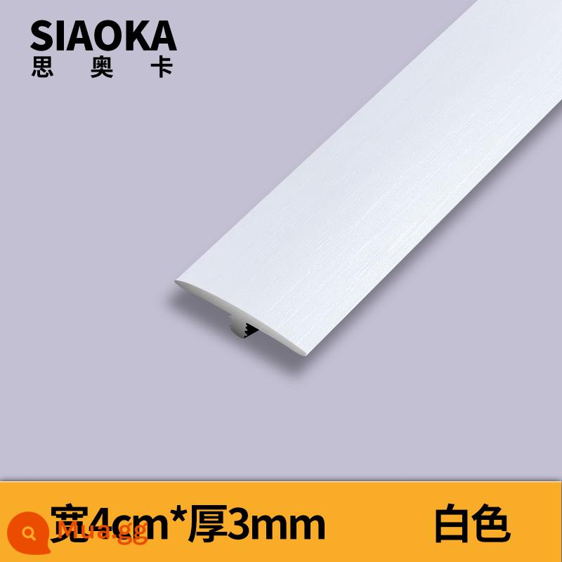 Dải áp lực sàn gỗ tự dính dải cạnh Dải đường may ngưỡng PVC hình chữ T trên cửa đá dải áp lực cạnh dải khóa nhựa - Bạc trắng tự dính/0,9 mét