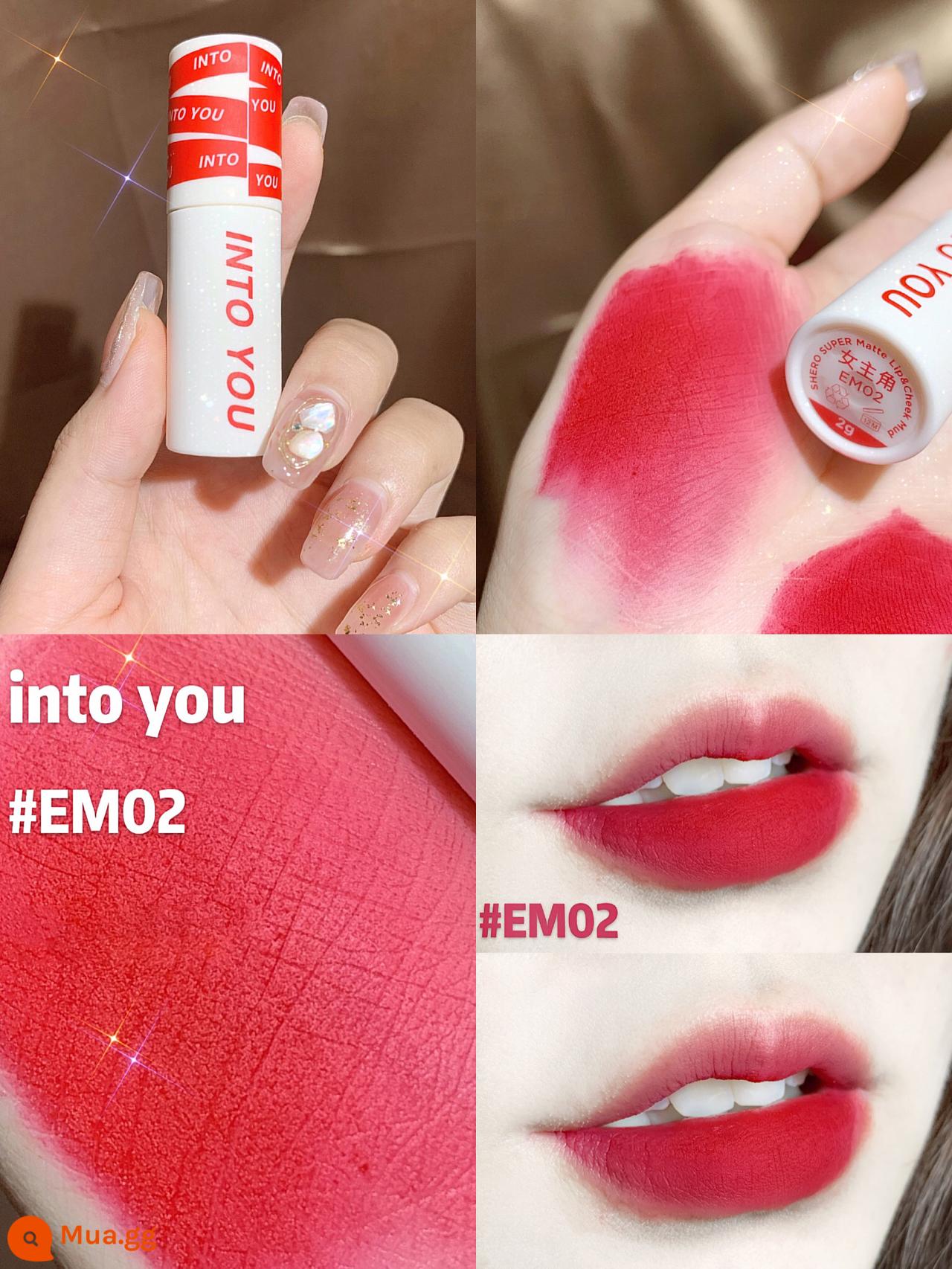 Intoyou Canned Lip Mud 342 Filling Heroine Lip Mud 08 Matte Matte Lip Em05pd03 Dầu Ấn Độ - (Nữ chính) EM02#đỏ đào