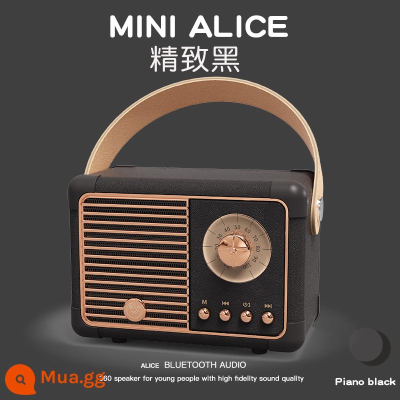 Âm thanh retro loa bluetooth không dây máy tính đĩa U nhỏ đài FM ngoài trời món quà sinh nhật dễ thương cho bé gái - Âm thanh vòm HFIF lớn Pro MAX màu đen tinh tế/đài FM/siêu âm trầm